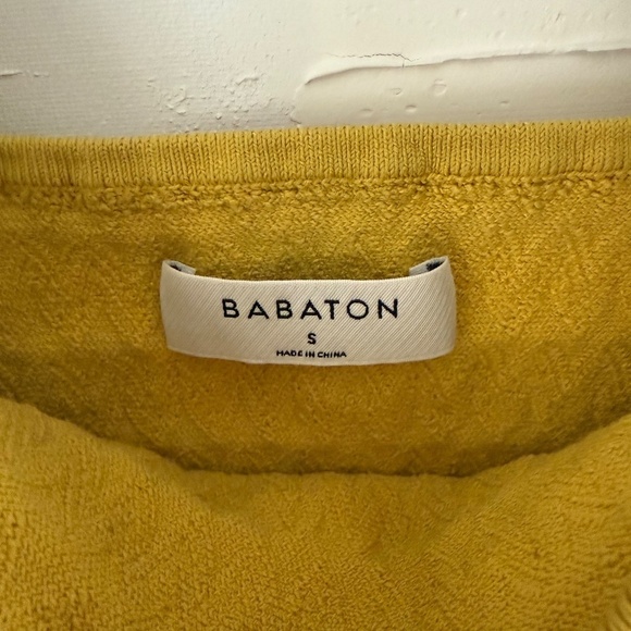 Aritzia Mustard Yellow Textured Crop Top - Picture 4 of 5